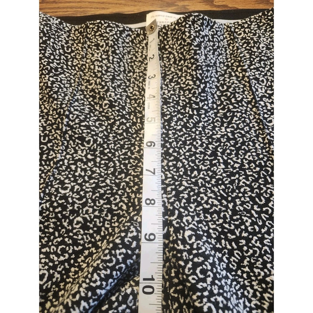 Anthropologie Essential Crop Flare Pants Womens Pull On Size Small Black & White - Picture 6 of 10